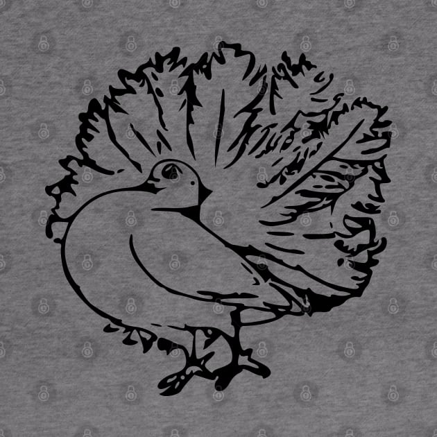 Pigeon - Pigeon Pantail Hand Drawn by KC Happy Shop